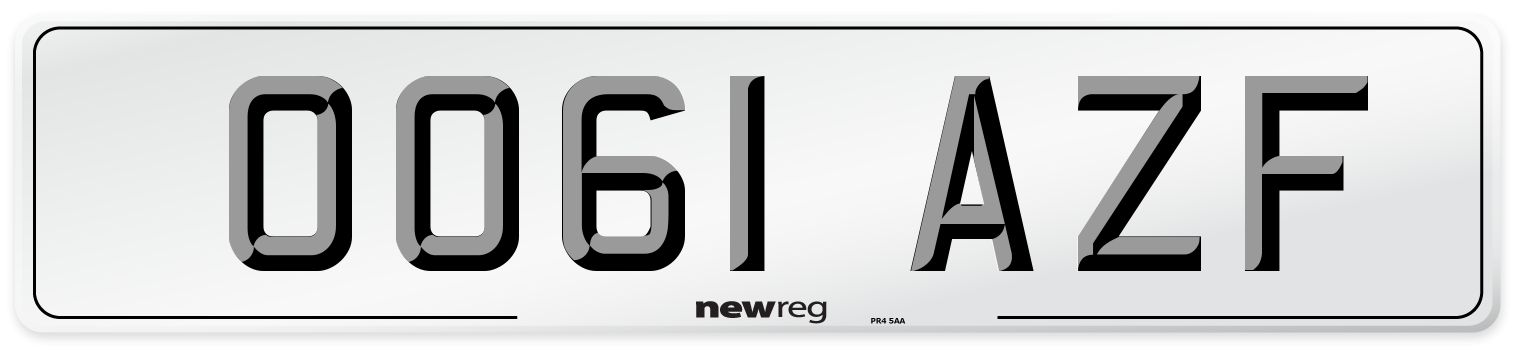 OO61 AZF Number Plate from New Reg